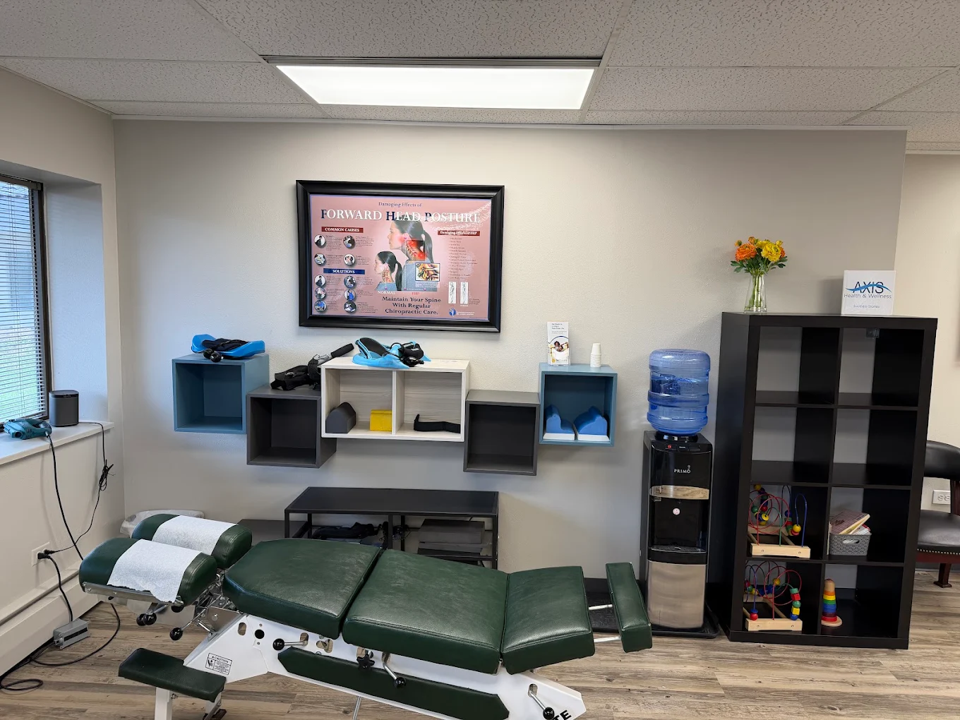 Chiropractic treatment room at Axis Health and Wellness in Centennial CO