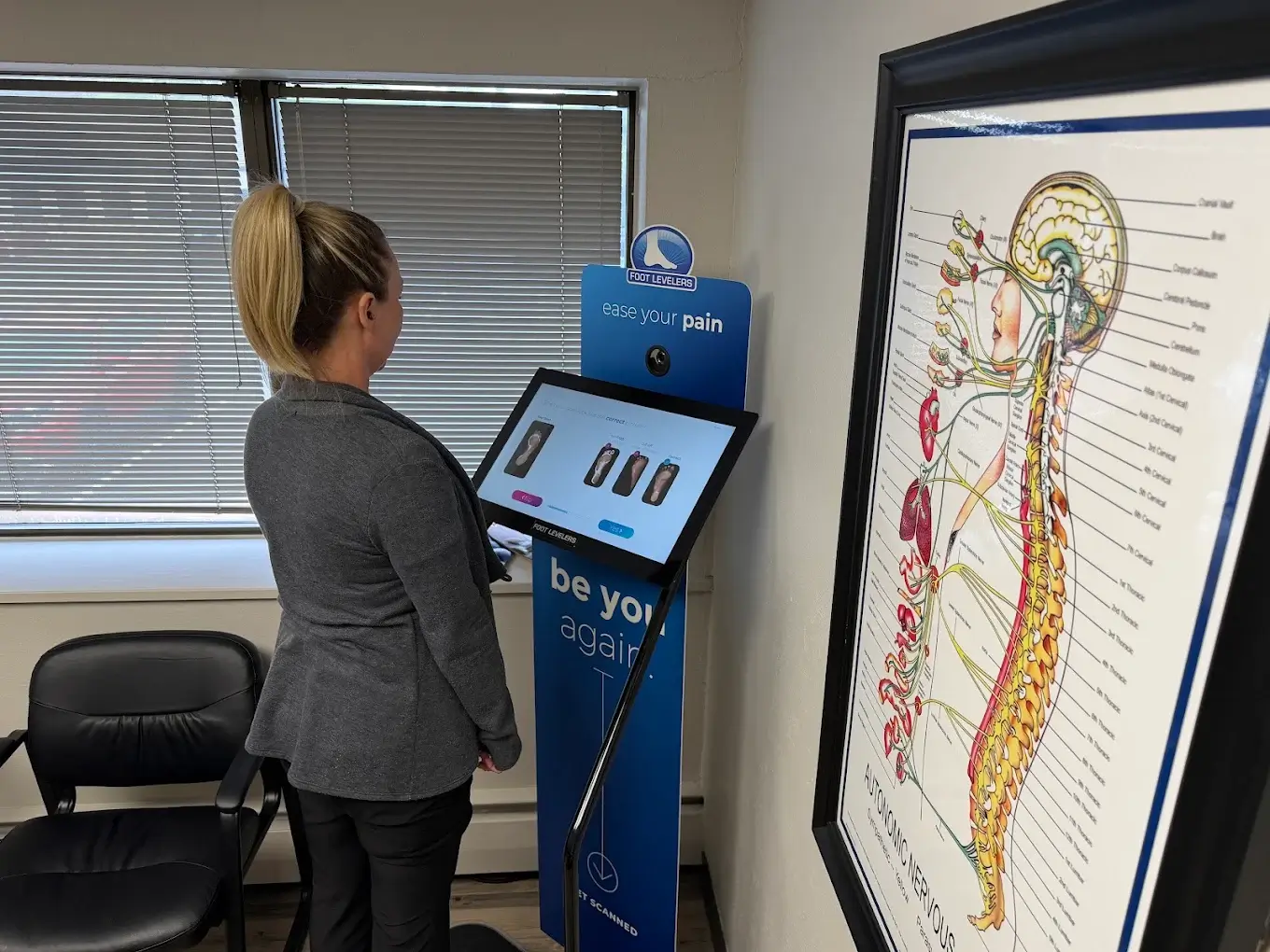 Woman being assessed for auto accident care at Axis Health and Wellness in Centennial CO